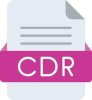 CDR File Format Line Icon vector