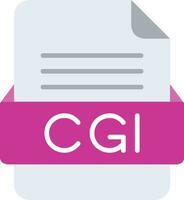 CGI File Format Line Icon vector