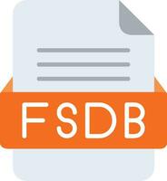 FSDB File Format Line Icon vector