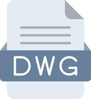 DWG File Format Line Icon vector