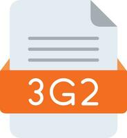 3g2 archivo formato línea icono vector