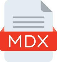 mdx archivo formato línea icono vector