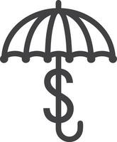 Umbrella protection icon symbol vector image. Illustration of the safety protect umbrella security design image