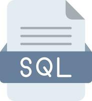 sql archivo formato línea icono vector