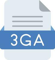 3GA File Format Line Icon vector