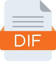 DIF File Format Line Icon vector