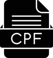 cpf archivo formato línea icono vector