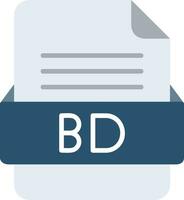 BD File Format Line Icon vector