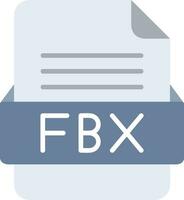 fbx archivo formato línea icono vector