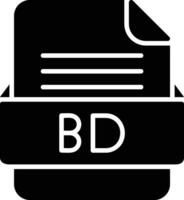 BD File Format Line Icon vector