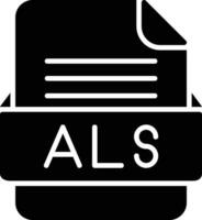 ALS File Format Line Icon vector