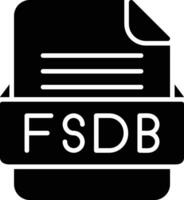 fsdb archivo formato línea icono vector