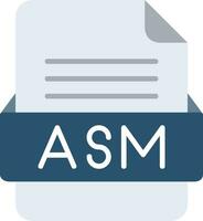 ASM File Format Line Icon vector
