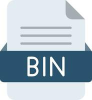 BIN File Format Line Icon vector