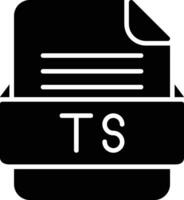 TS File Format Line Icon vector