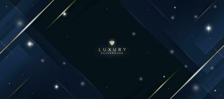 Luxurious dark blue background with sparkling gold and glitter. modern elegant abstract background vector