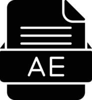 AE File Format Line Icon vector