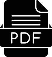 PDF File Format Line Icon vector