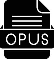 opus archivo formato línea icono vector