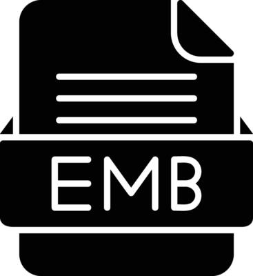 EMB File Format Line Icon