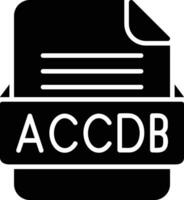 accdb archivo formato línea icono vector