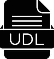 udl archivo formato línea icono vector