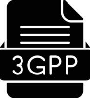 3gpp archivo formato línea icono vector