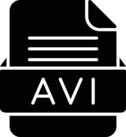 avi archivo formato línea icono vector