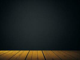 Wooden table and blur tropical Yellow Color background, product display montage. High quality photo 8k FHD AI generated