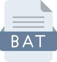 BAT File Format Line Icon vector