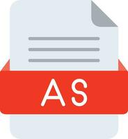 AS File Format Line Icon vector