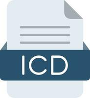 icd archivo formato línea icono vector