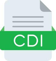 CDI File Format Line Icon vector