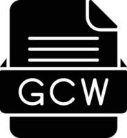 GCW File Format Line Icon vector