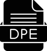 dpe archivo formato línea icono vector