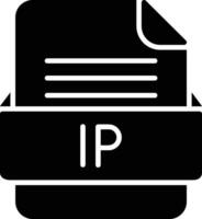 IP File Format Line Icon vector