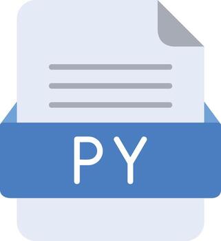 PY File Format Line Icon vector