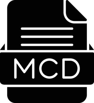 MCD File Format Line Icon vector