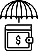 Umbrella protection icon symbol vector image. Illustration of the safety protect umbrella security design image