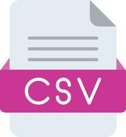 CSV File Format Line Icon vector