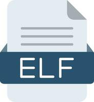 ELF File Format Line Icon vector