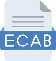 ECAB File Format Line Icon vector