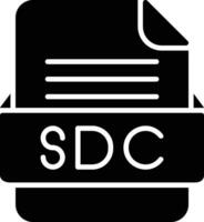 sdc archivo formato línea icono vector