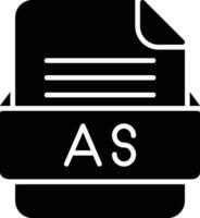 AS File Format Line Icon vector