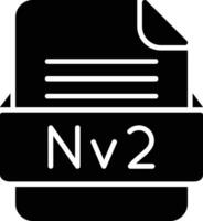 Nv2 File Format Line Icon vector