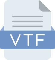 VTF archivo formato línea icono vector