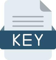 KEY File Format Line Icon vector