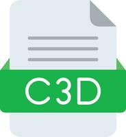 C3D File Format Line Icon vector