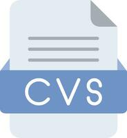 CVS File Format Line Icon vector