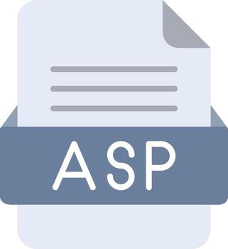 ASP File Format Line Icon vector